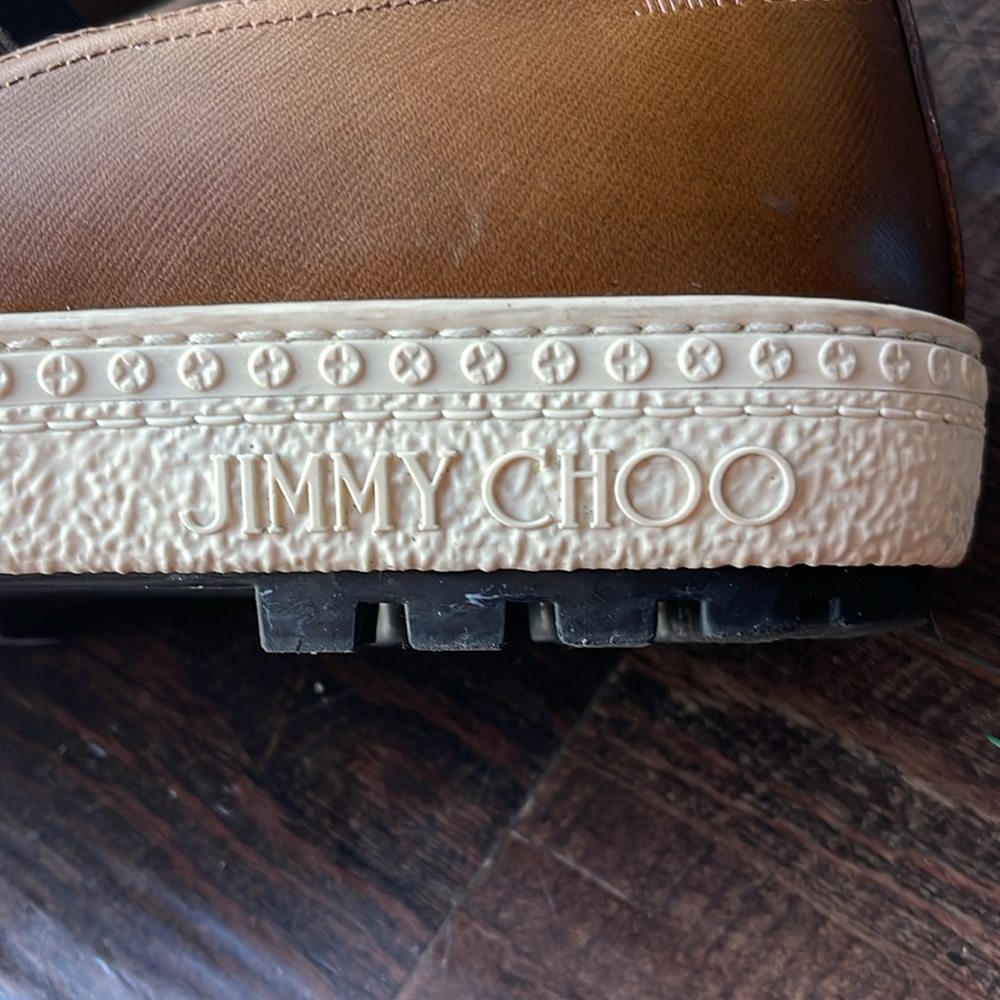 Jimmy Choo Brown Slip-On Leather Loafers - Picture 3 of 8